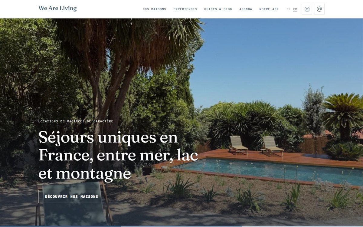 Page d’accueil du site We Are Living