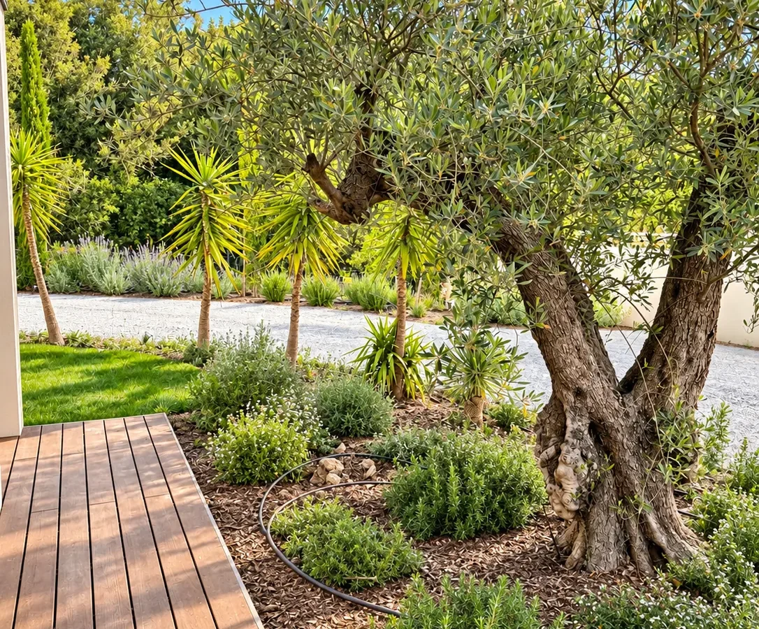Jardin méditerranéen et olivier centenaire – L’Annexe du Domaine de la Subérine